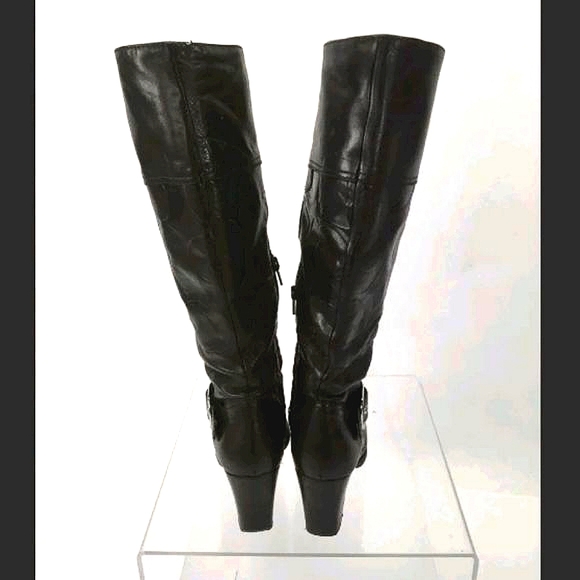 COACH Signature leather chunky heel boots 😍Rare HTF zipper - Picture 9 of 12